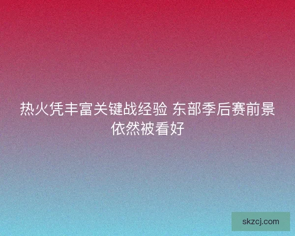 热火凭丰富关键战经验 东部季后赛前景依然被看好