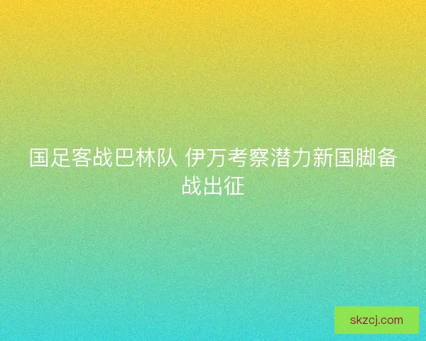 国足客战巴林队 伊万考察潜力新国脚备战出征